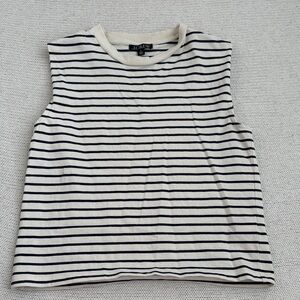 J Crew 100% Cotton Navy Stripes Tank Size XS